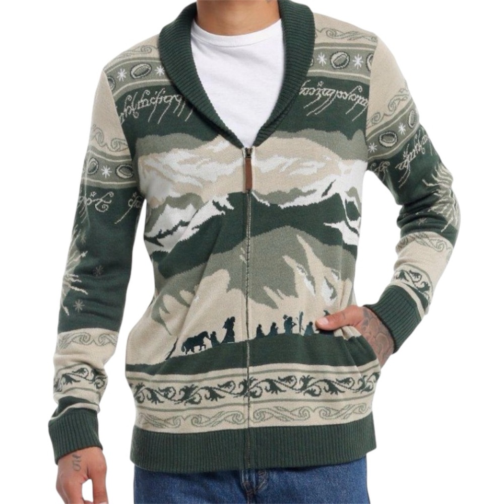 The Lord Of The Rings Fellowship Zip-Up Cardigan Sweater